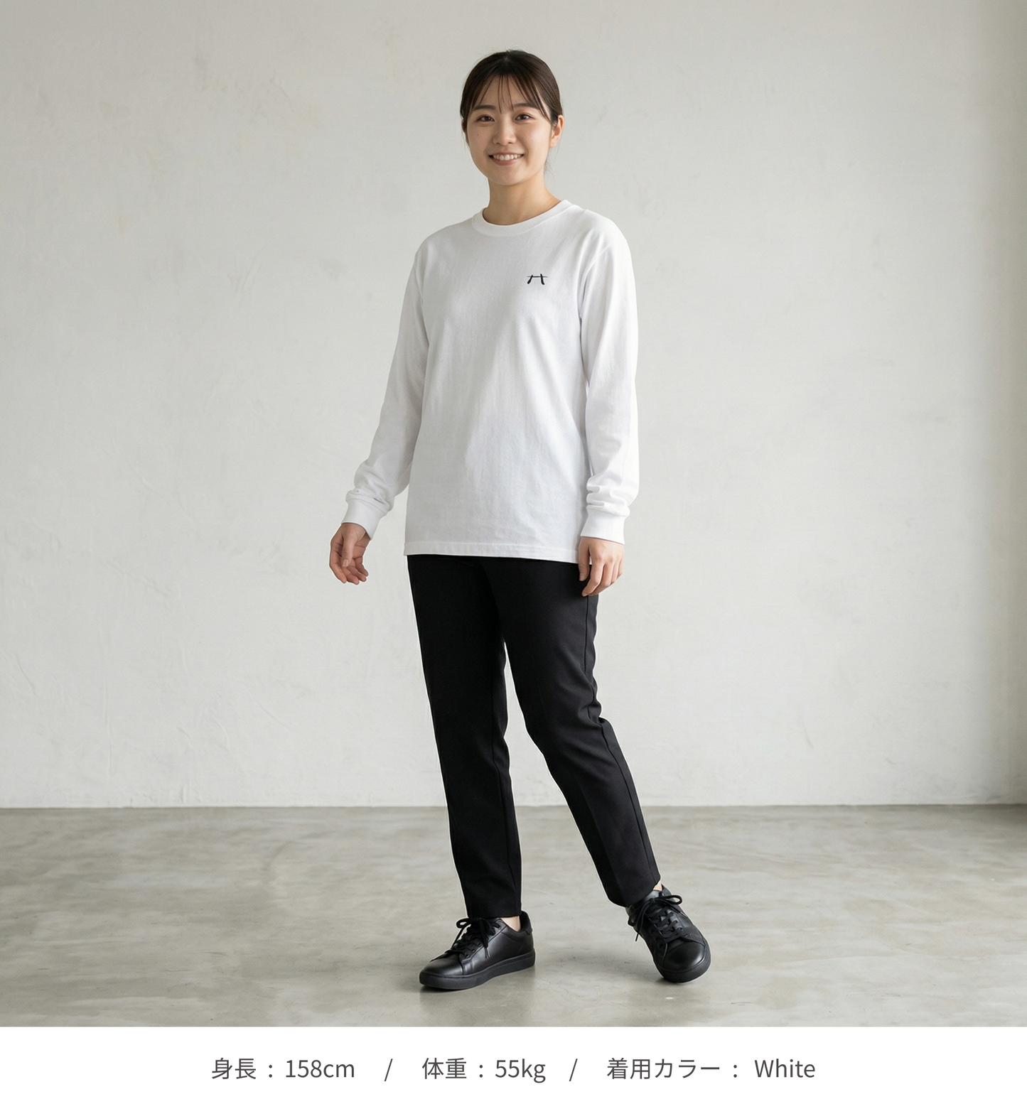 【HIRAKU】刺繍ロゴ長袖カットソー（シンプルホワイト）（DDSTYLE公式）