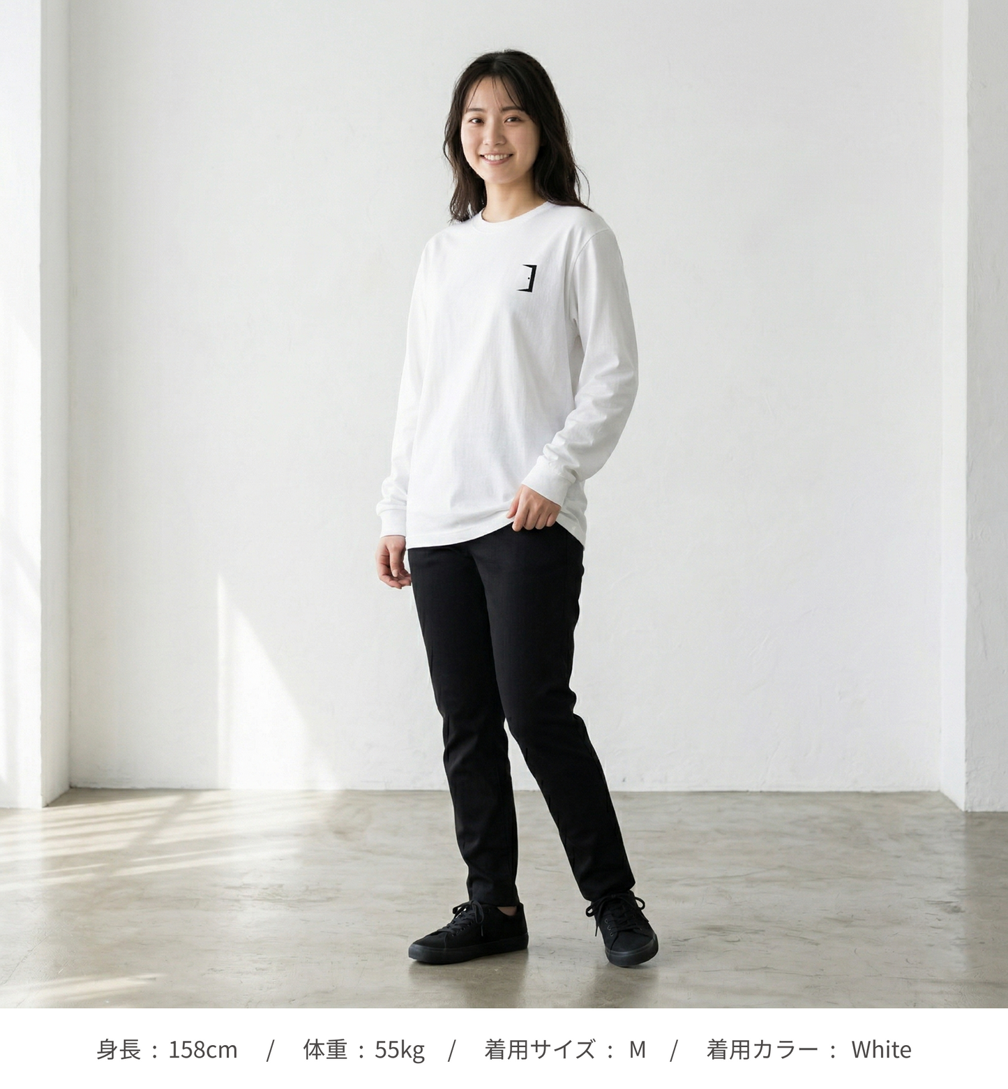 【HIRAKU】刺繍ロゴOPEN THE DOOR長袖カットソー-ホワイト（DDSTYLE公式）