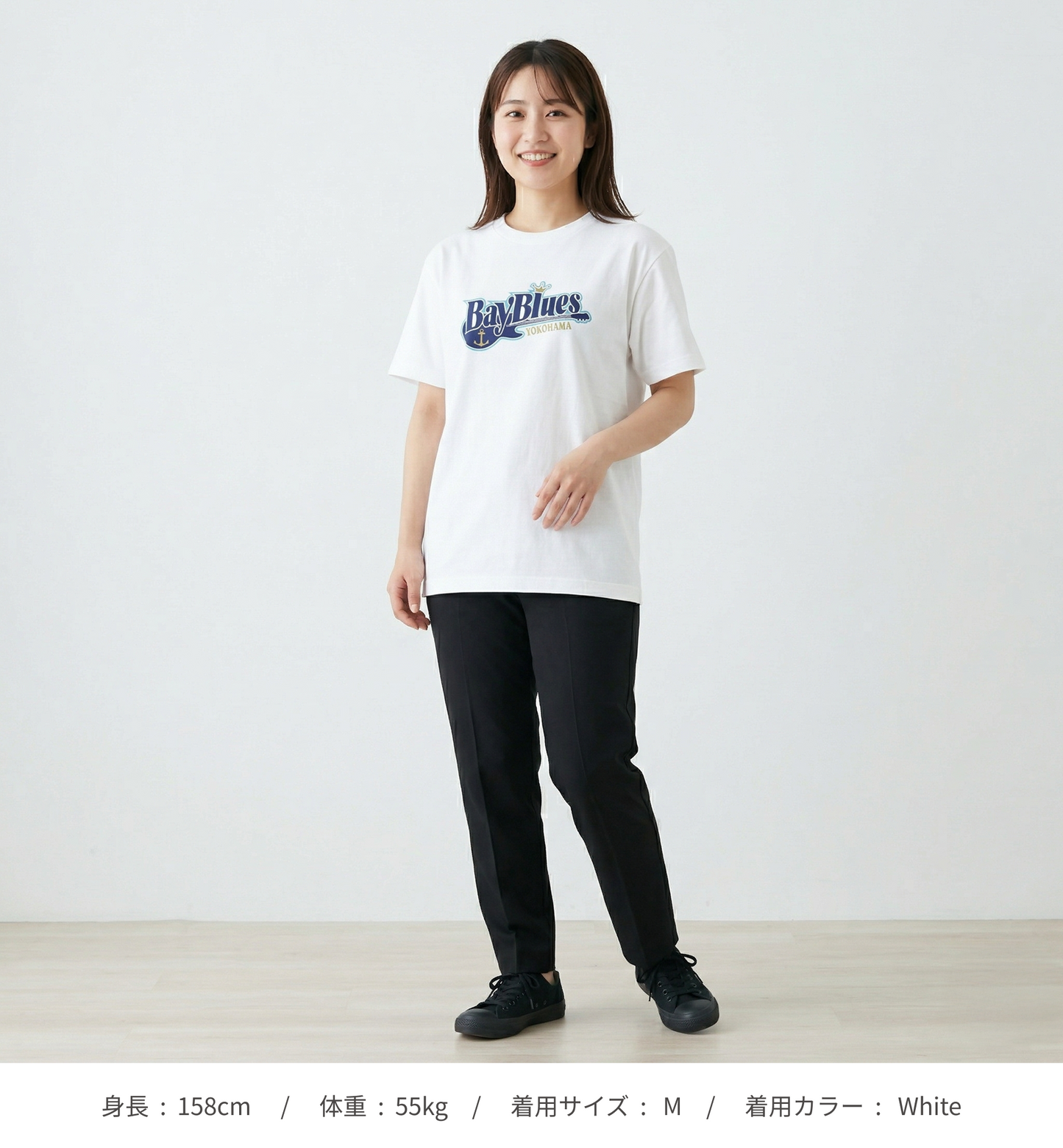 【横浜ベイブルース】フロントチームロゴ　ユニセックス　半袖Tシャツ（DDSTYLE公式）
