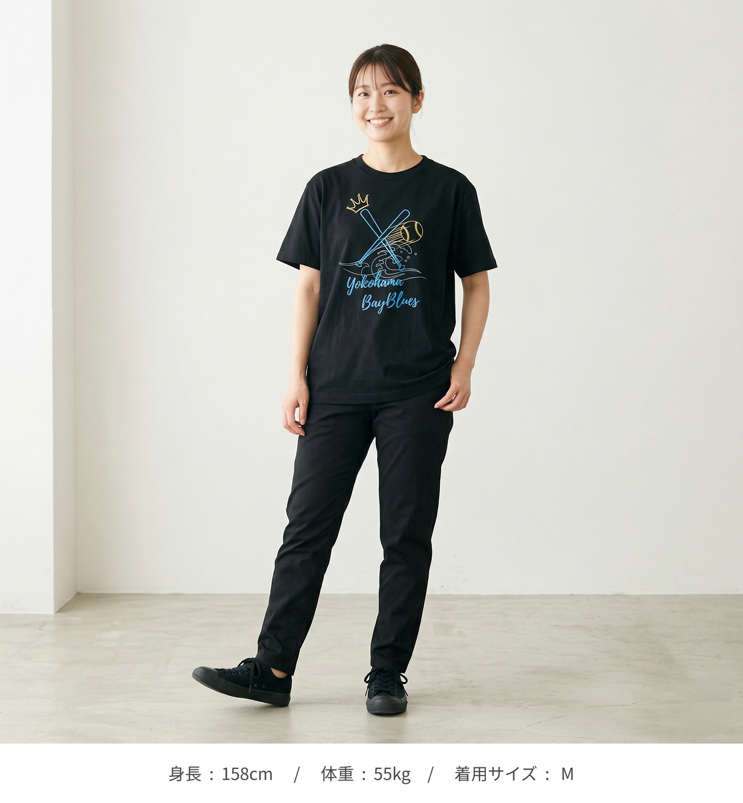 【横浜ベイブルース】Cross Bats 半袖Tシャツ_ブラック（DDSTYLE公式）
