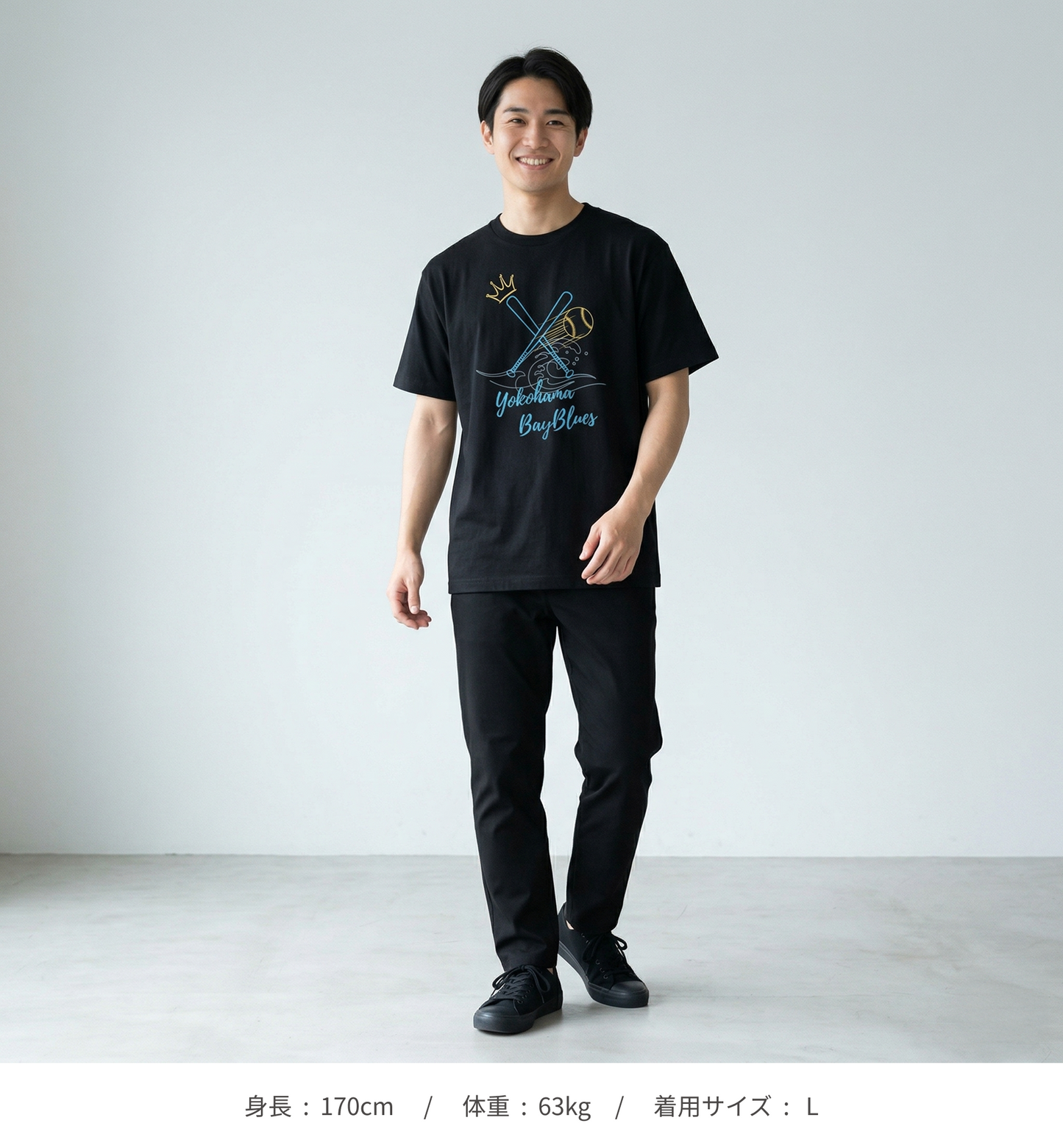 【横浜ベイブルース】Cross Bats 半袖Tシャツ_ブラック（DDSTYLE公式）