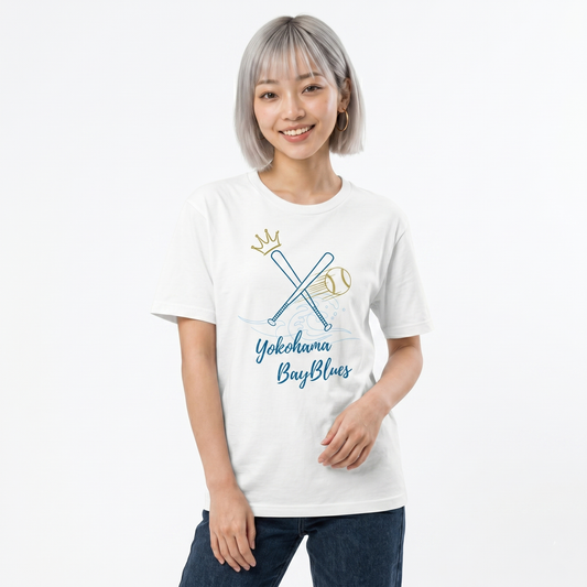 【横浜ベイブルース】Cross Bats 半袖Tシャツ_ホワイト（DDSTYLE公式）