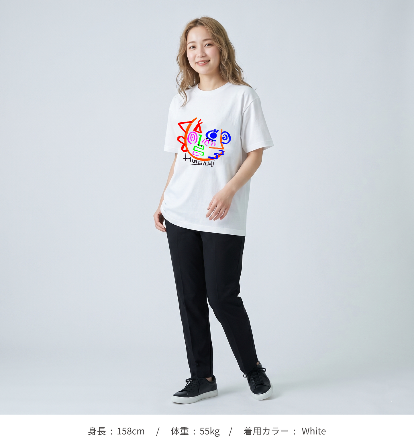 【HOSAKI】ドローイングフェイスTシャツ