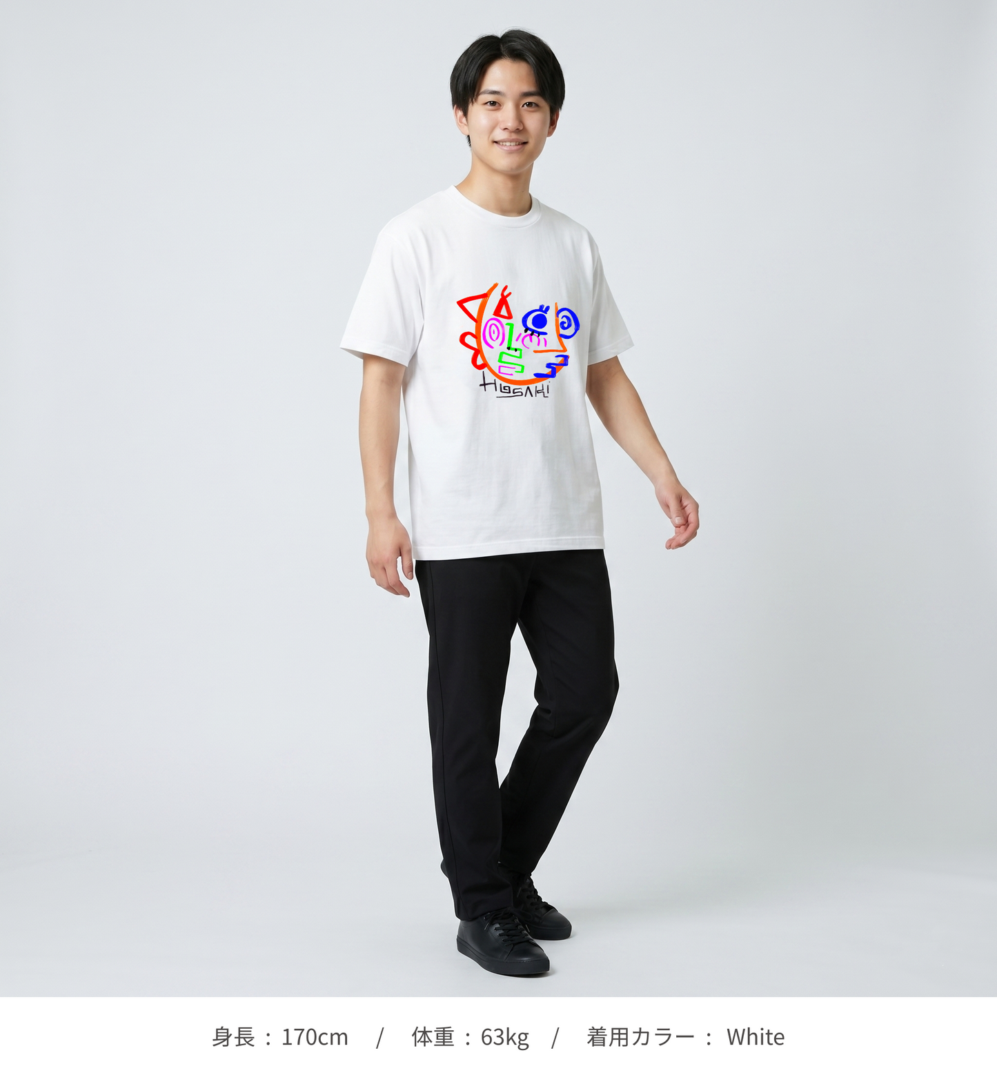 【HOSAKI】ドローイングフェイスTシャツ