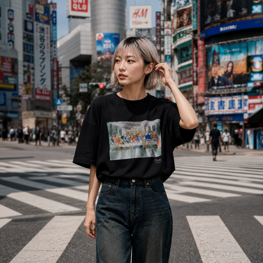 【HOSAKI】最後の晩餐 水彩画Tシャツ(サインホワイト)（DDSTYLE公式）