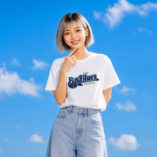 【横浜ベイブルース】フロントチームロゴ　ユニセックス　半袖Tシャツ（DDSTYLE公式）