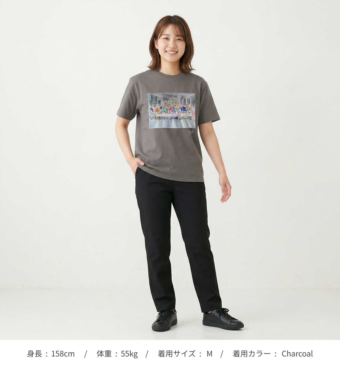 【HOSAKI】最後の晩餐 水彩画Tシャツ(サインホワイト)（DDSTYLE公式）