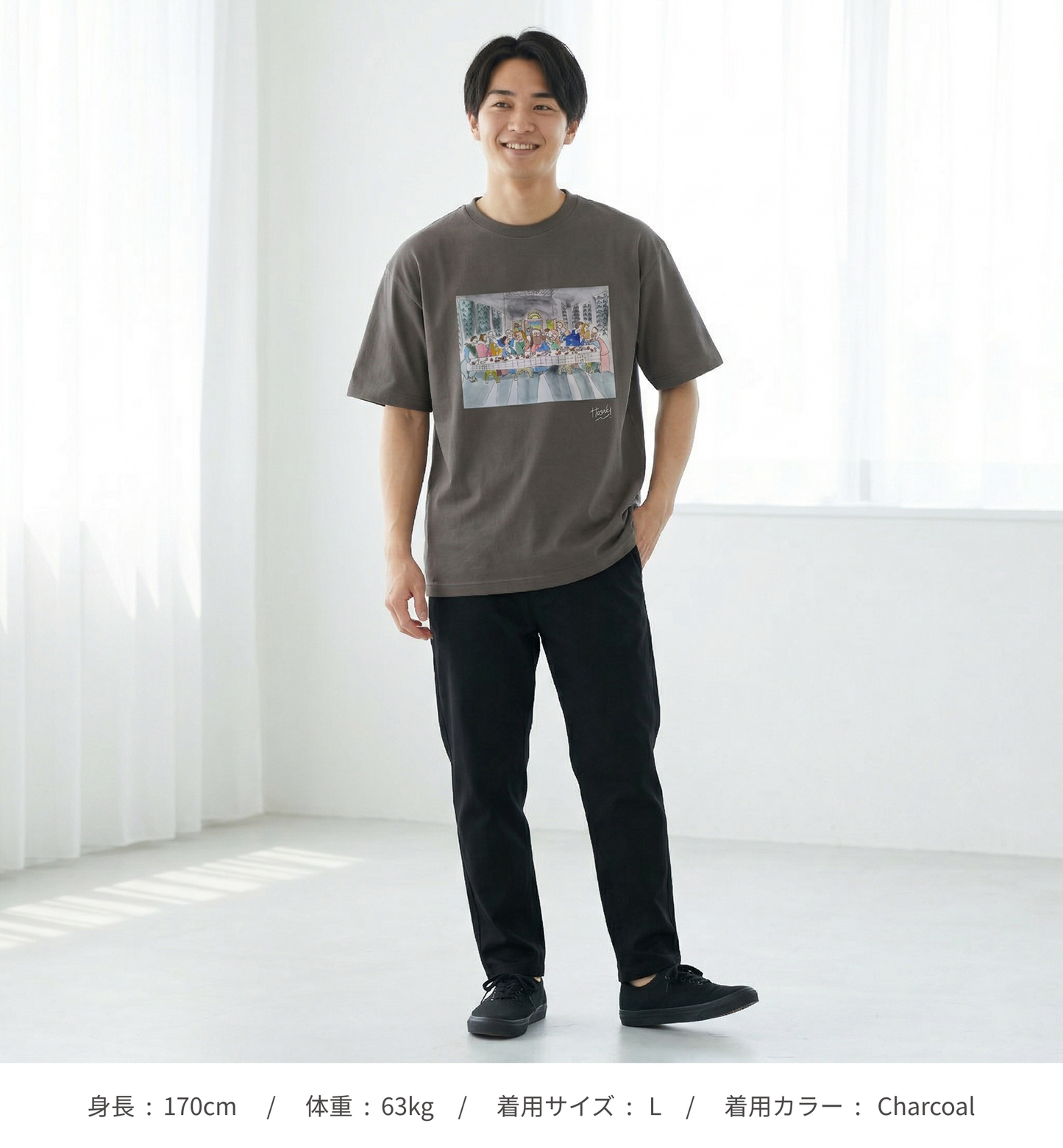 【HOSAKI】最後の晩餐 水彩画Tシャツ(サインホワイト)（DDSTYLE公式）