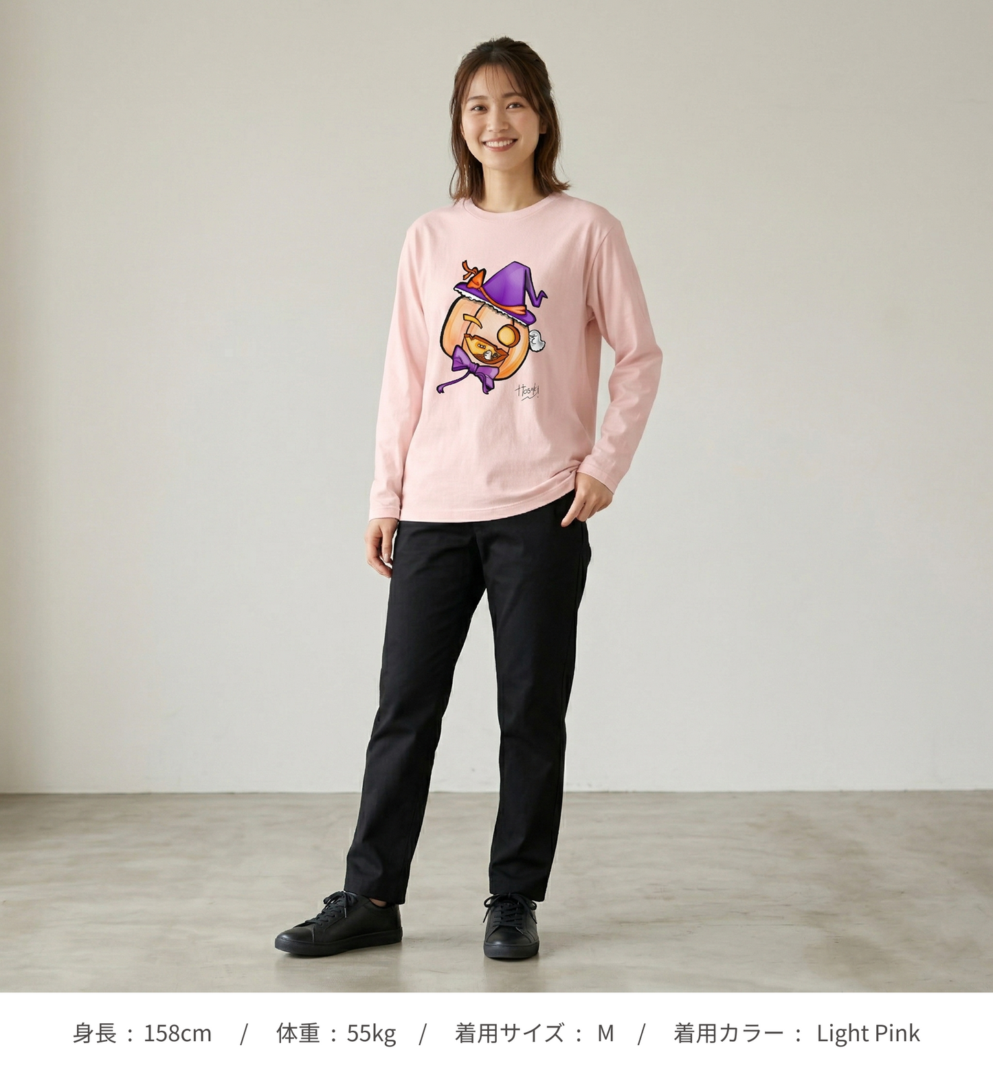 【HOSAKI】ハロウィンイラスト ロンT(サインブラック)（DDSTYLE公式）