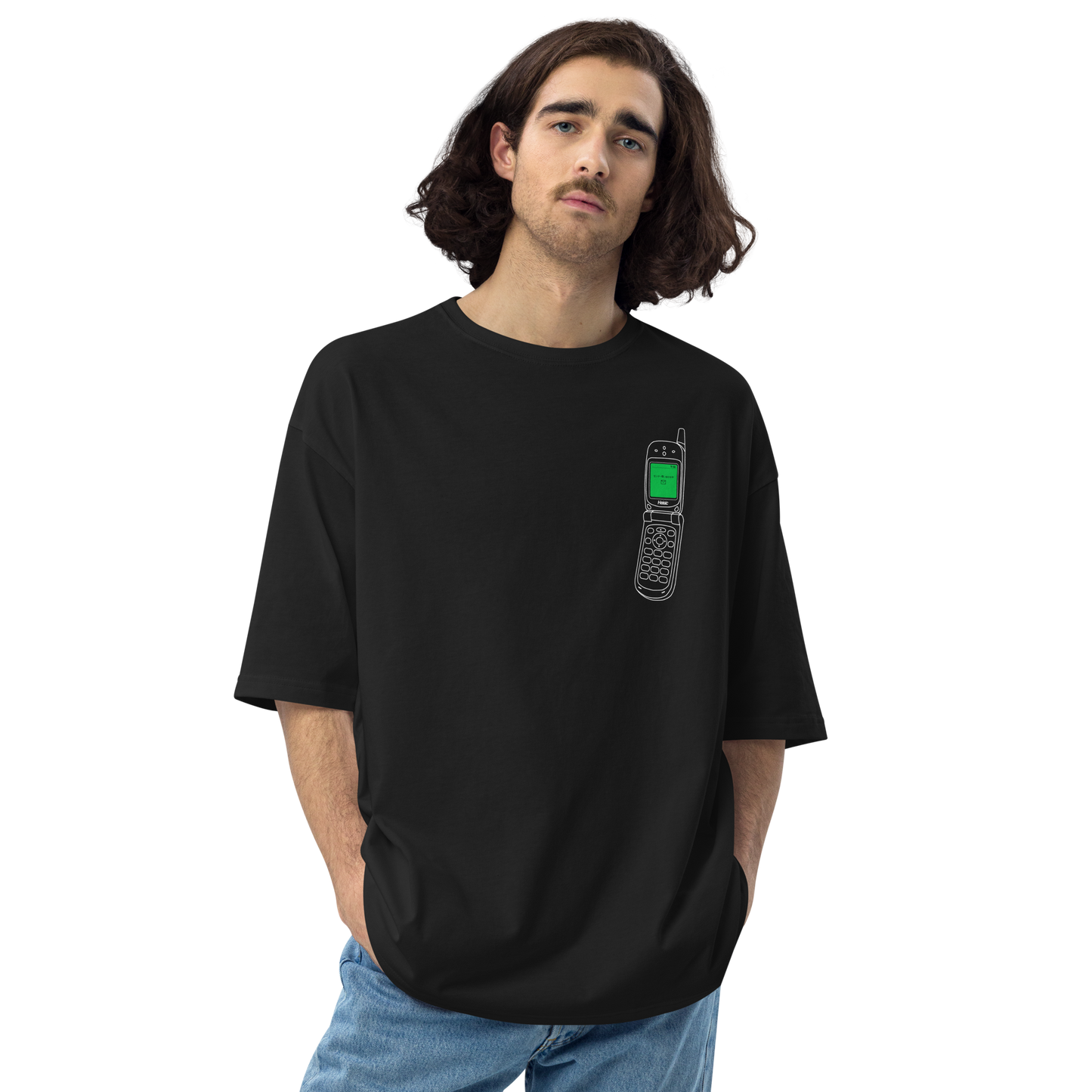 【Heisic】センター問い合わせ パカパカガラケー ビッグシルエットT（実寸サイズ）