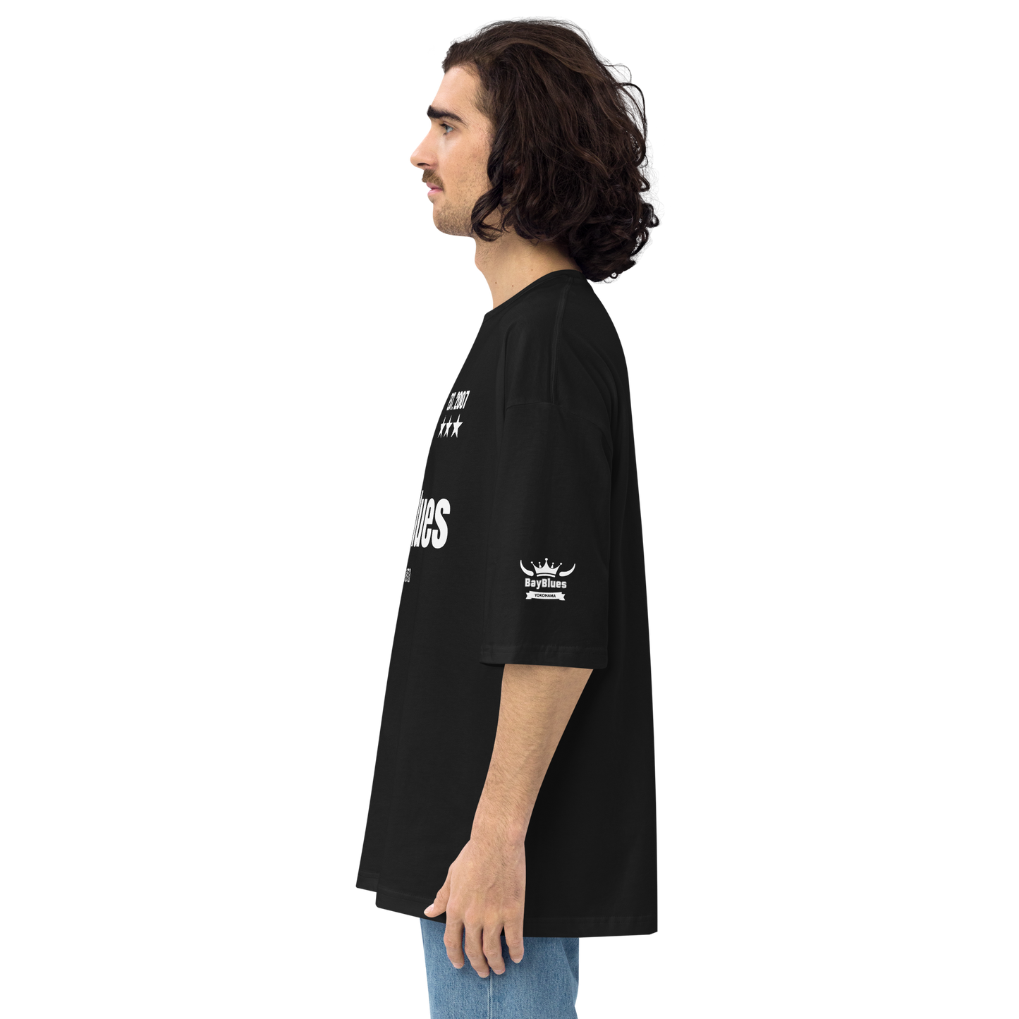 【横浜ベイブルース】ユニフォーム風 ユニセックス ビッグシルエット Tシャツ_白地プリント（DDSTYLE公式）