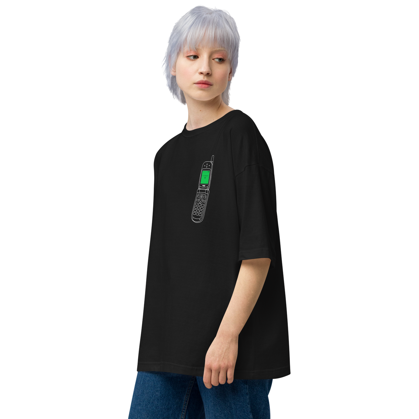 【Heisic】センター問い合わせ パカパカガラケー ビッグシルエットT（実寸サイズ）