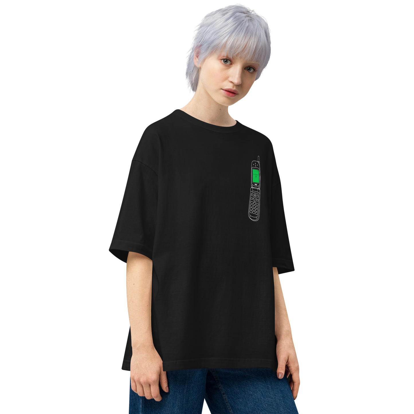 【Heisic】センター問い合わせ パカパカガラケー ビッグシルエットT（実寸サイズ）