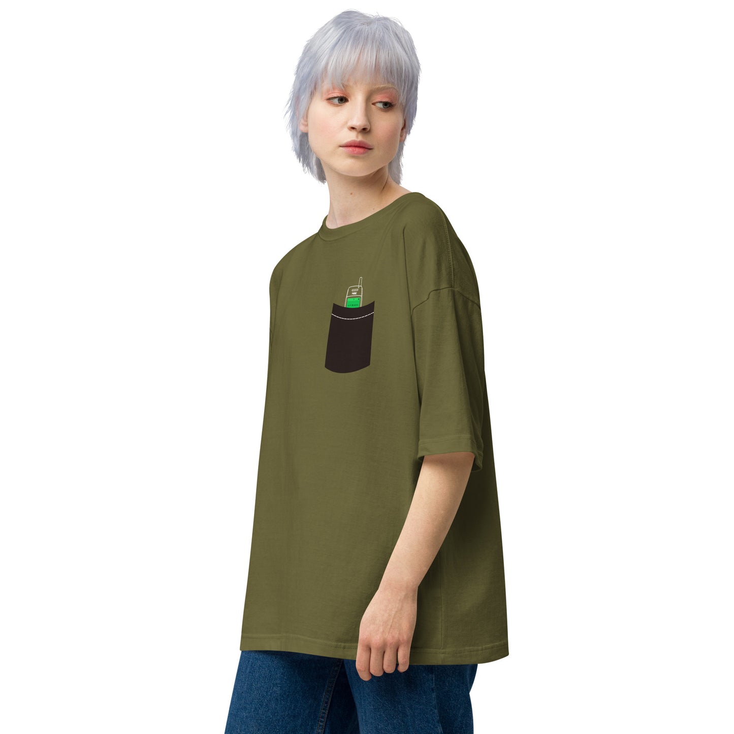 【Heisic】センター問い合わせ ガラケー ビッグシルエットT（胸ポケットIN）