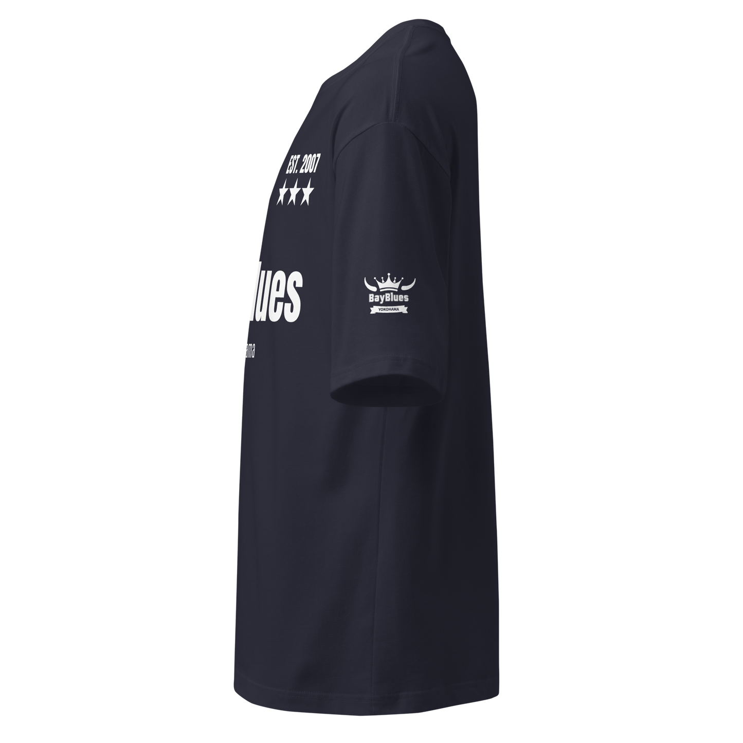 【横浜ベイブルース】ユニフォーム風 ユニセックス ビッグシルエット Tシャツ_白地プリント（DDSTYLE公式）