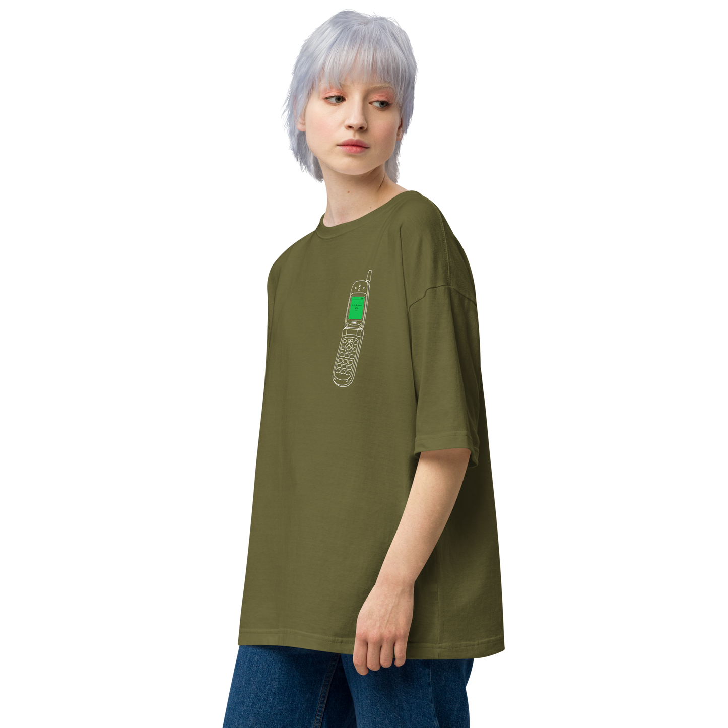 【Heisic】センター問い合わせ パカパカガラケー ビッグシルエットT（実寸サイズ）