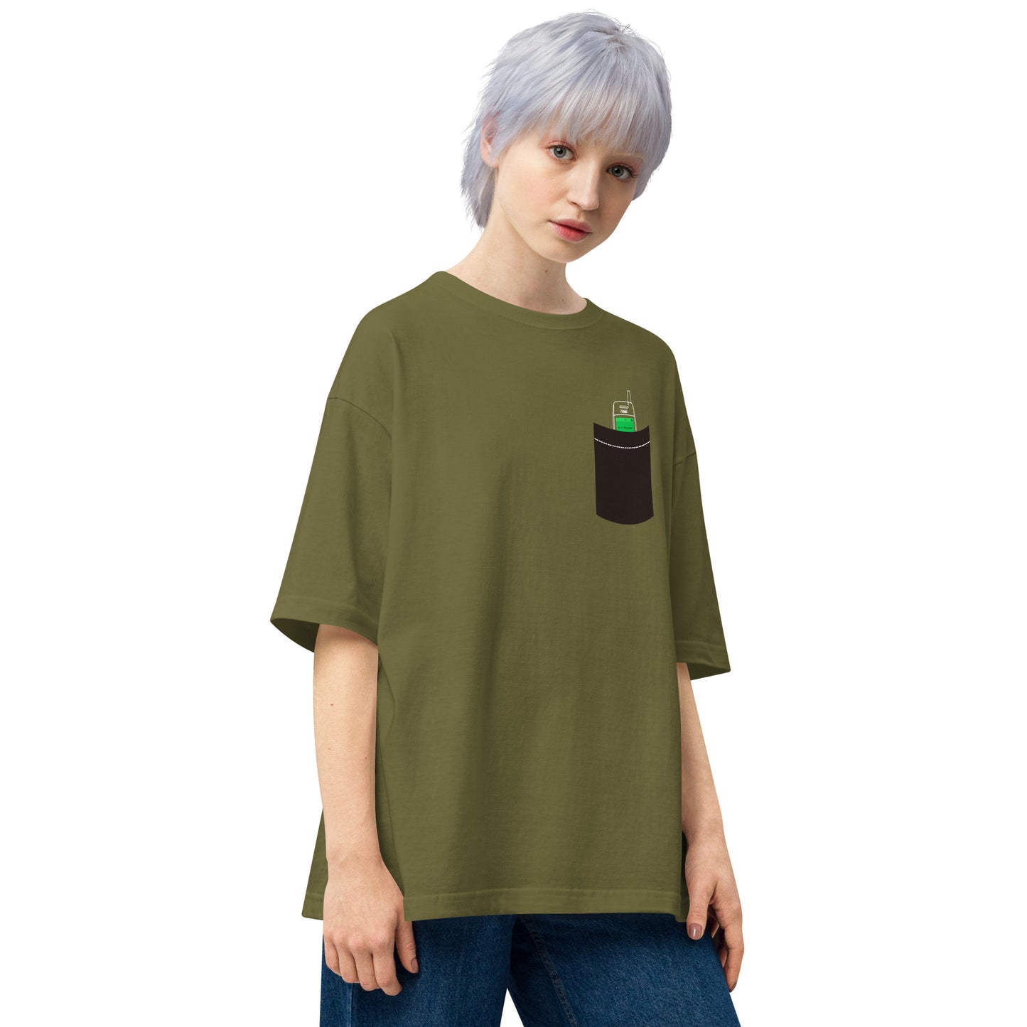 【Heisic】センター問い合わせ ガラケー ビッグシルエットT（胸ポケットIN）