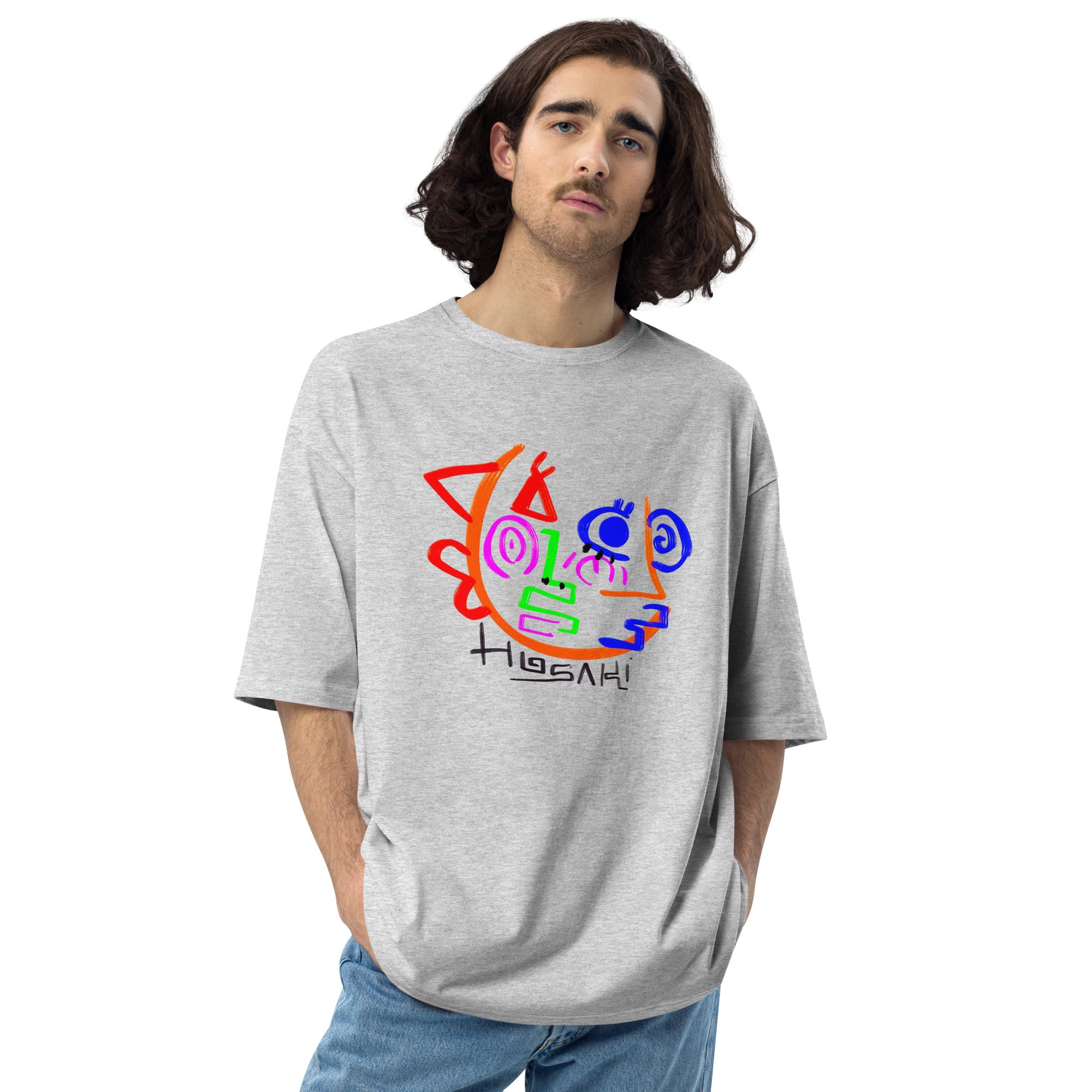 HOSAKI】ドローイングフェイスビックシルエットTシャツ - DD STYLE