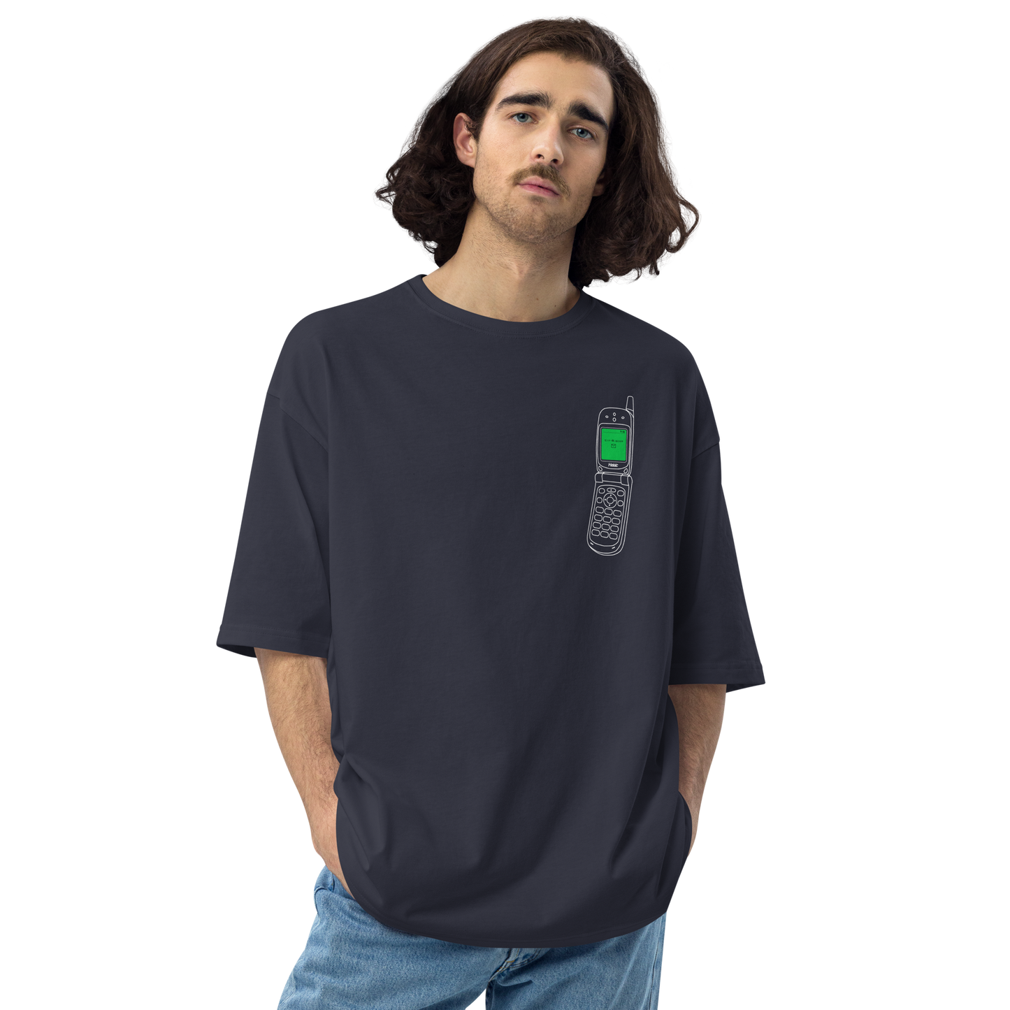 【Heisic】センター問い合わせ パカパカガラケー ビッグシルエットT（実寸サイズ）