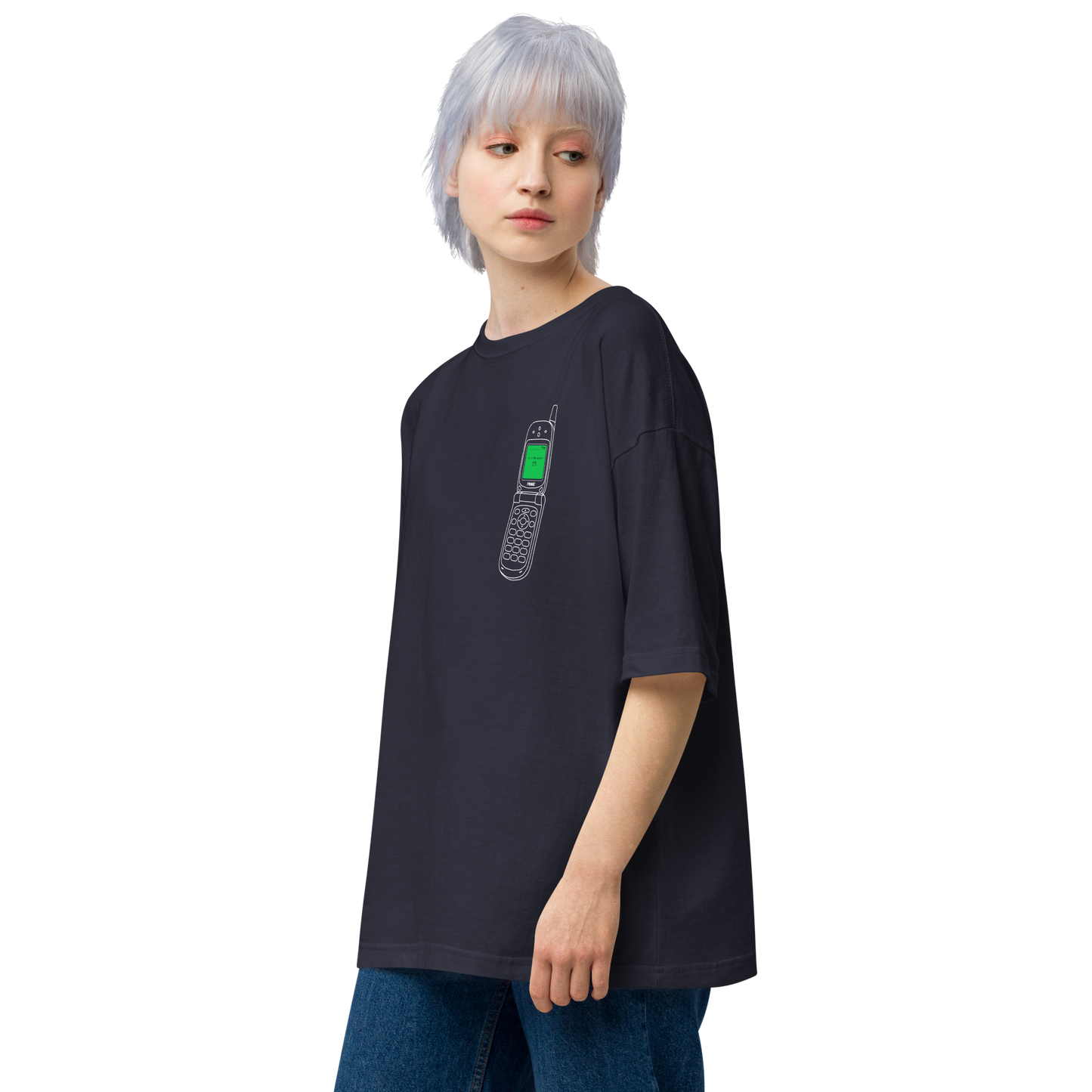 【Heisic】センター問い合わせ パカパカガラケー ビッグシルエットT（実寸サイズ）