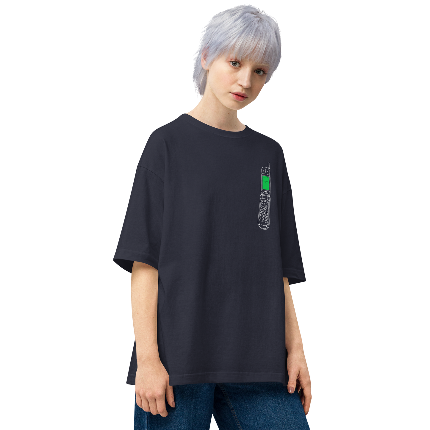 【Heisic】センター問い合わせ パカパカガラケー ビッグシルエットT（実寸サイズ）