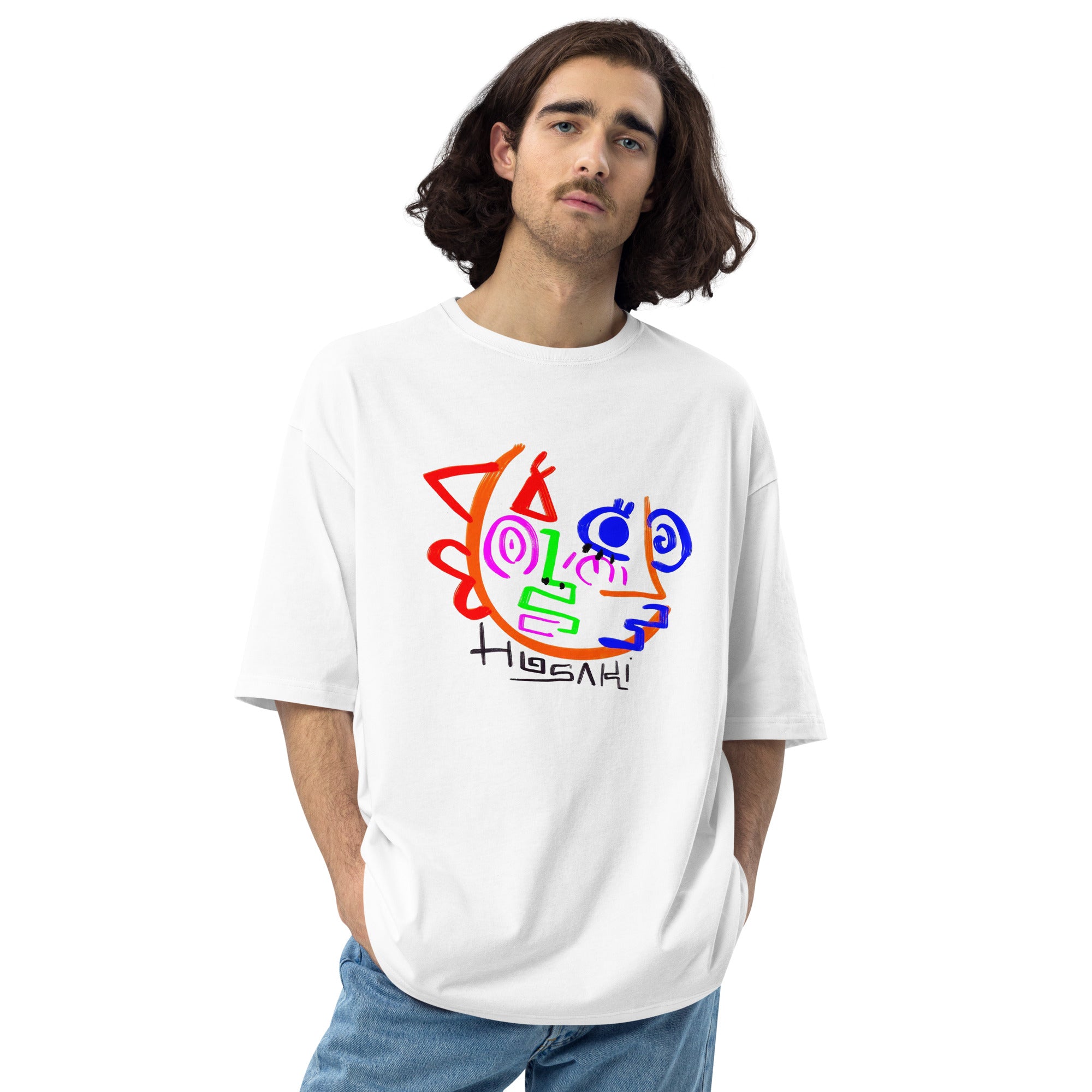 HOSAKI】ドローイングフェイスビックシルエットTシャツ - DD STYLE