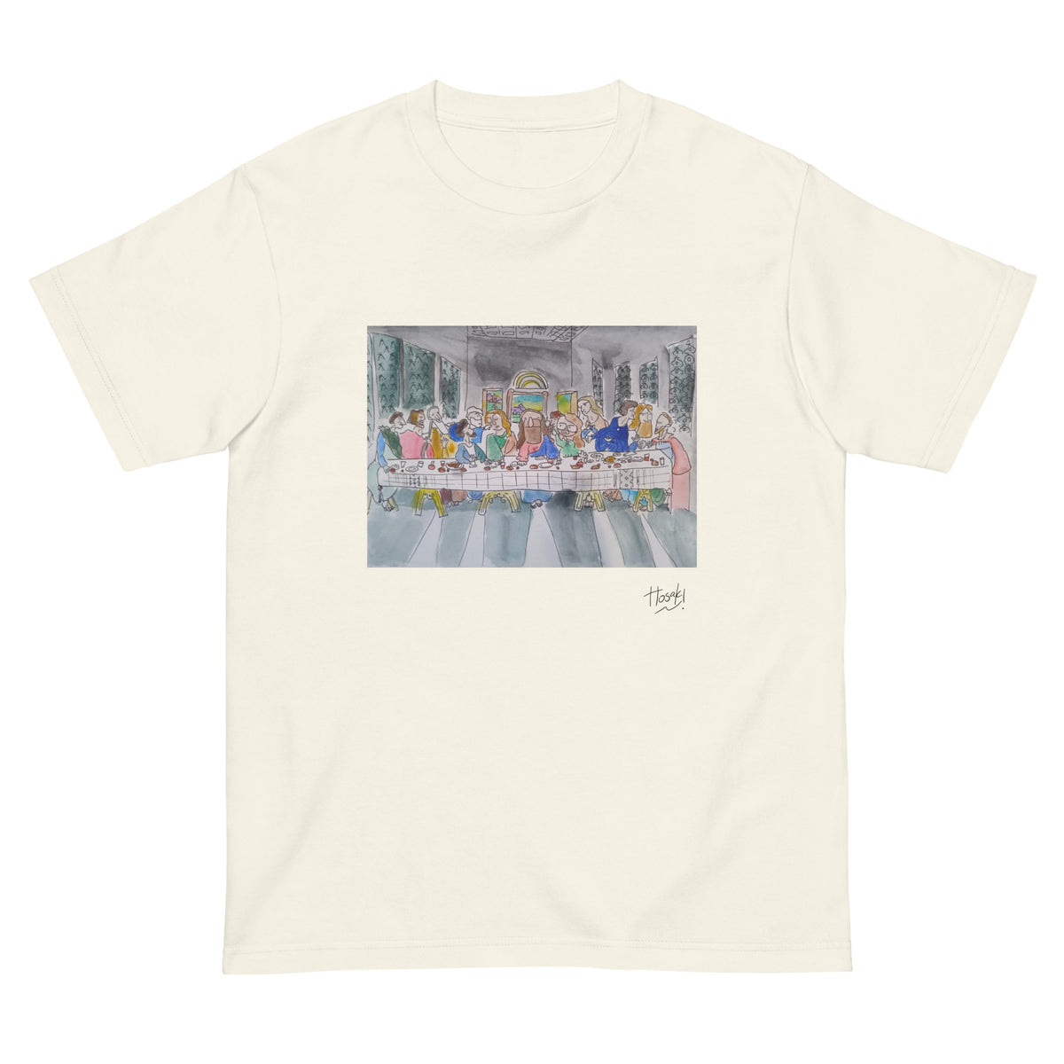 HOSAKI】最後の晩餐 水彩画Tシャツ(サインブラック)（DDSTYLE公式 