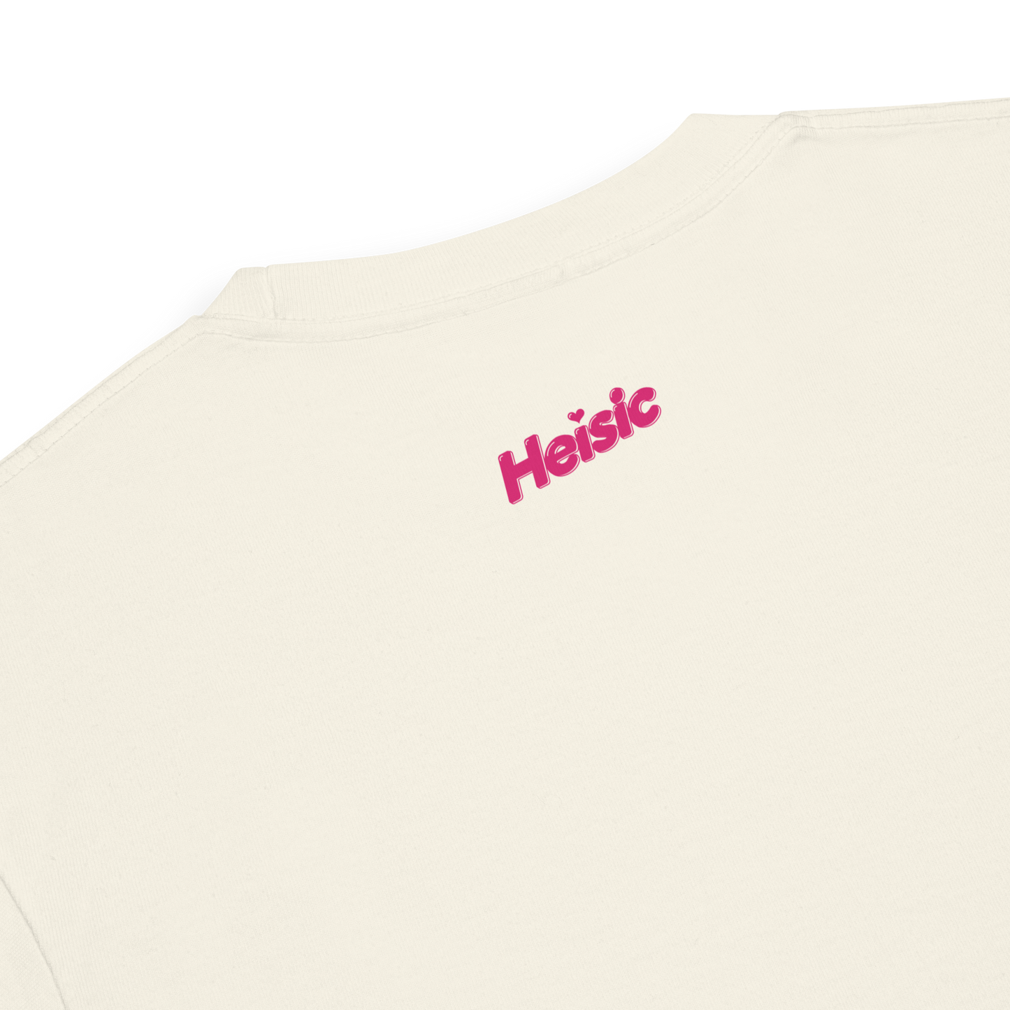 【Heisic】平成レトロ ファンシーTシャツ「ずっと私の宝物」(ピンク/アイボリー)